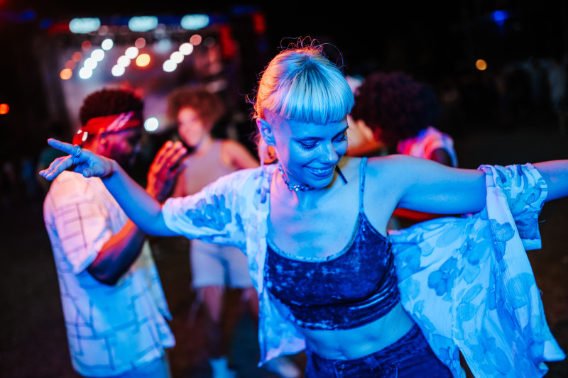 young woman dancing in a club